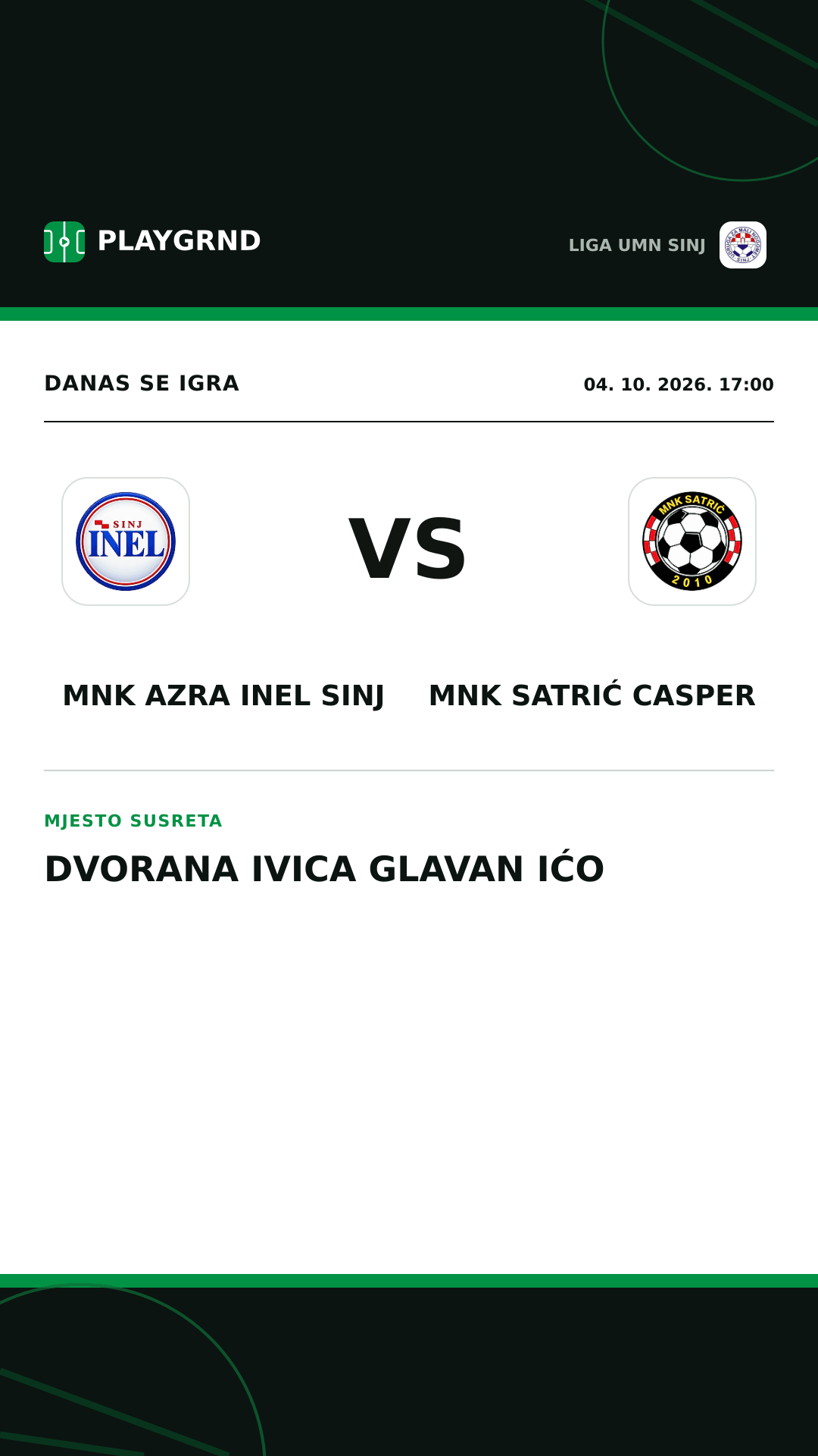 Instagram slika: MNK Azra Inel Sinj vs MNK Satrić Casper