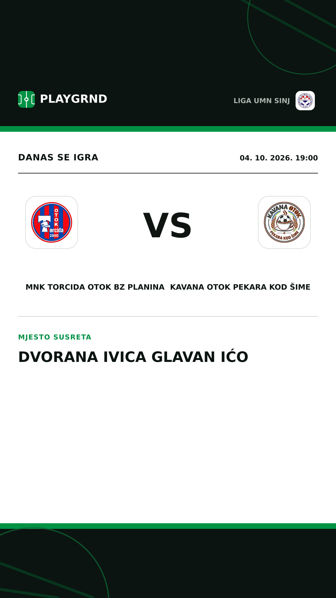 Instagram slika: MNK Torcida Otok BZ Planina vs Kavana Otok Pekara kod Šime