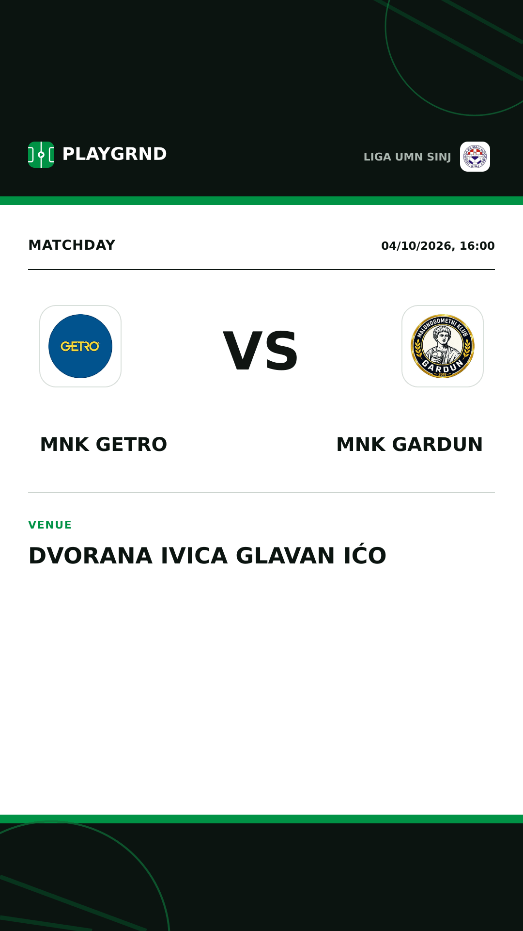 Instagram artwork: MNK Getro vs MNK Gardun