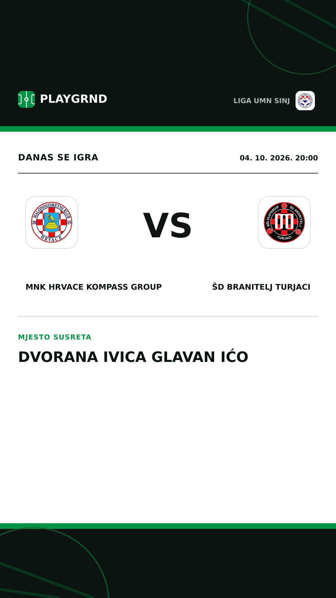 Instagram slika: MNK Hrvace Kompass Group vs ŠD Branitelj Turjaci