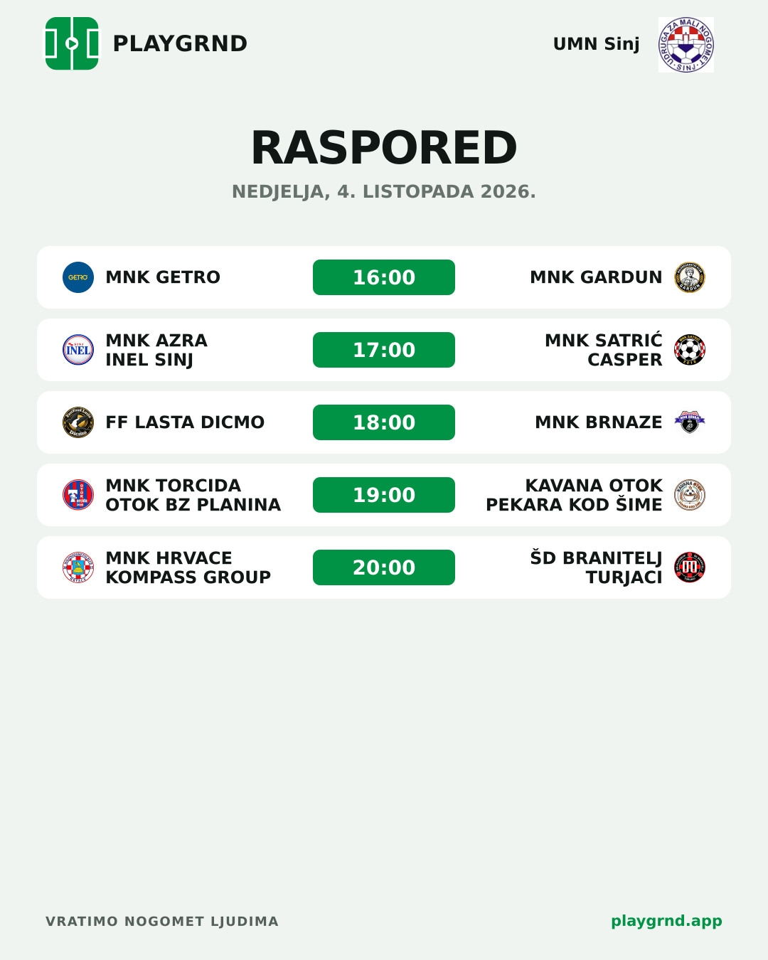 Raspored: Sva natjecanja